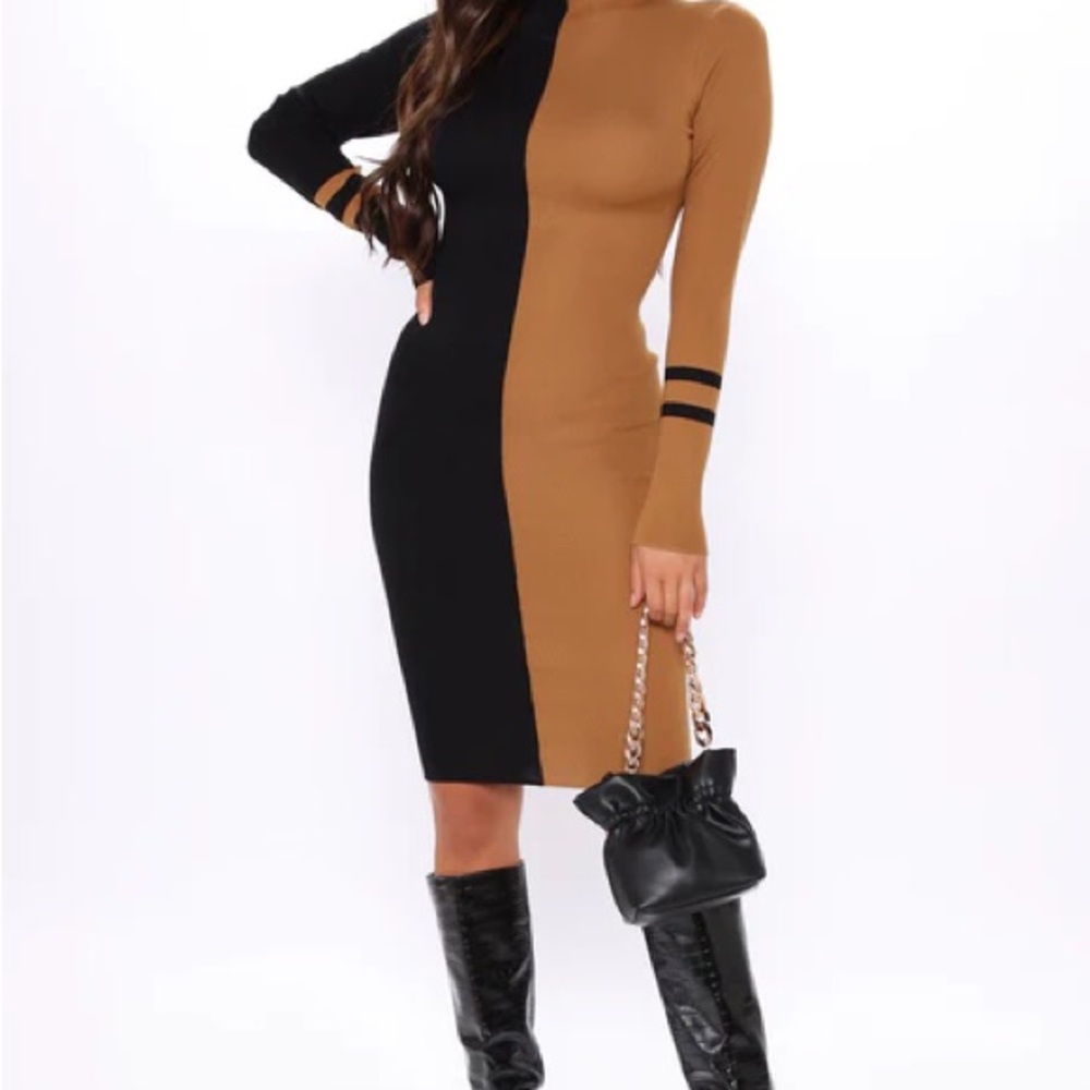 Elegant Split Colorblock Dress
